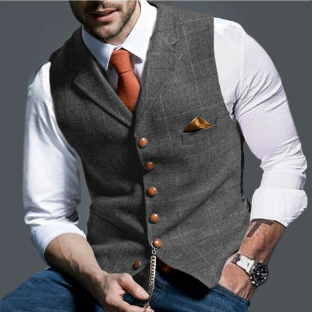 Men’s Classic V-Neck Vest – Timeless Elegance for Every Occasion