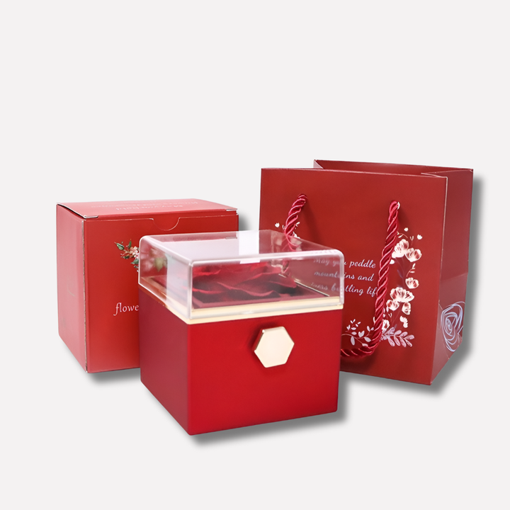 Eternal Rose With Custom Engraved Necklace