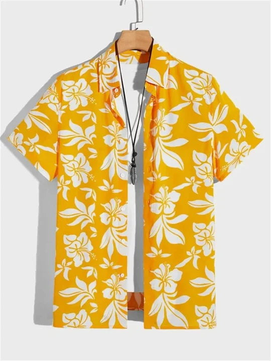 3D Flower Print Hawaiian Shirt Vibrant Style for Laid-Back Days