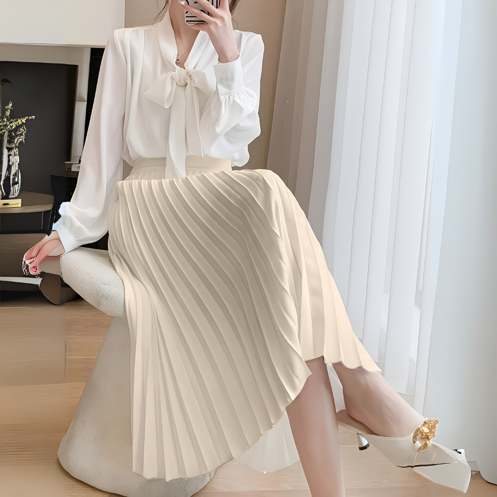 Elva Satin Pleated Skirt – Timeless Elegance and Versatility
