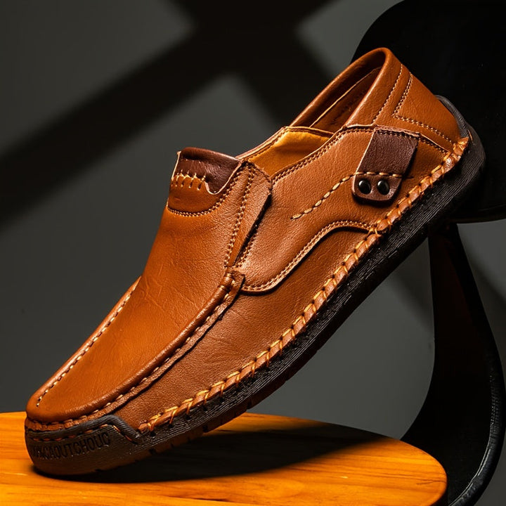 Men’s Vegan Leather Loafers with Visible Stitch