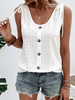 Women’s Sleeveless Shirt with Adjustable Straps and Button Placket