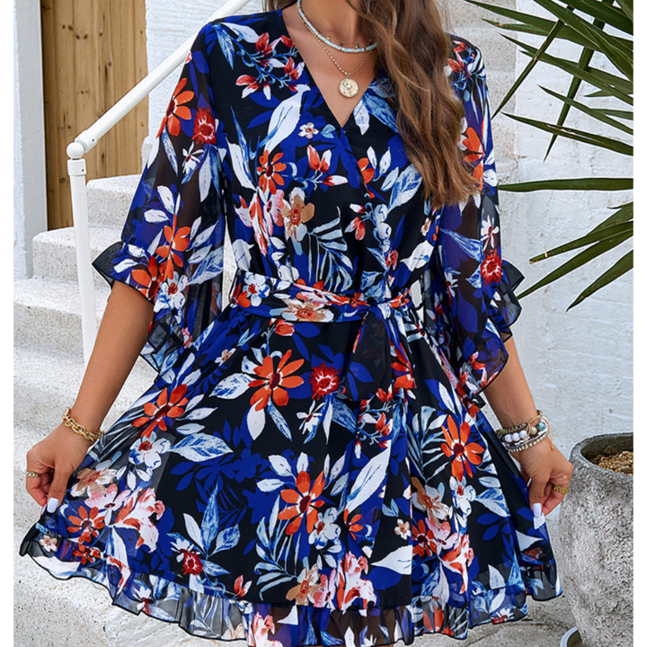 Women’s Floral Print Wrap Mini Dress