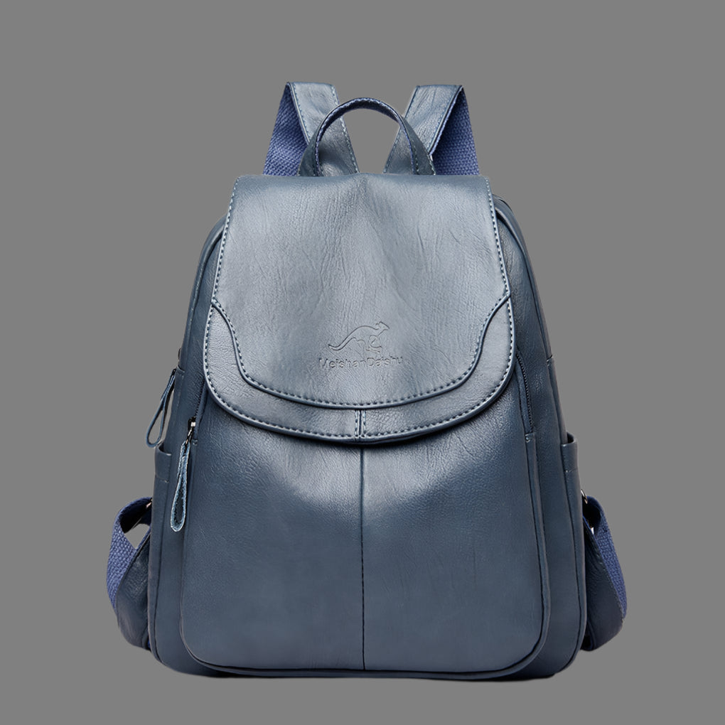Anti-Theft Leather Backpack – Stylish and Secure for Women