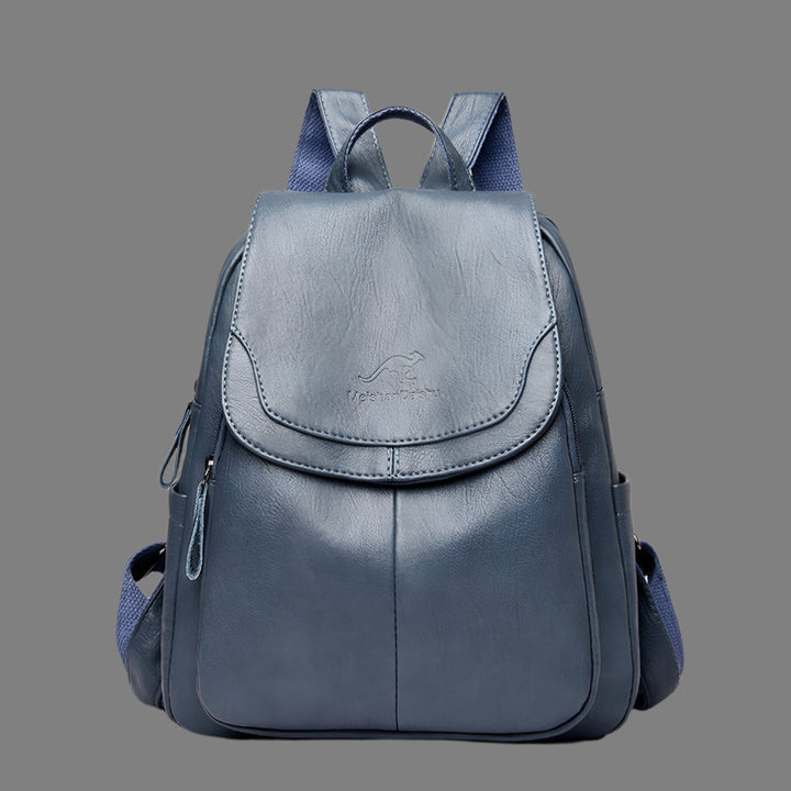 Anti-Theft Leather Backpack – Stylish and Secure for Women
