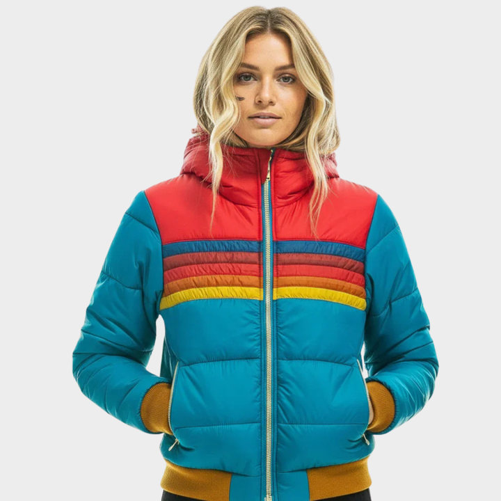 Women’s Retro Multicolor Puffer Jacket