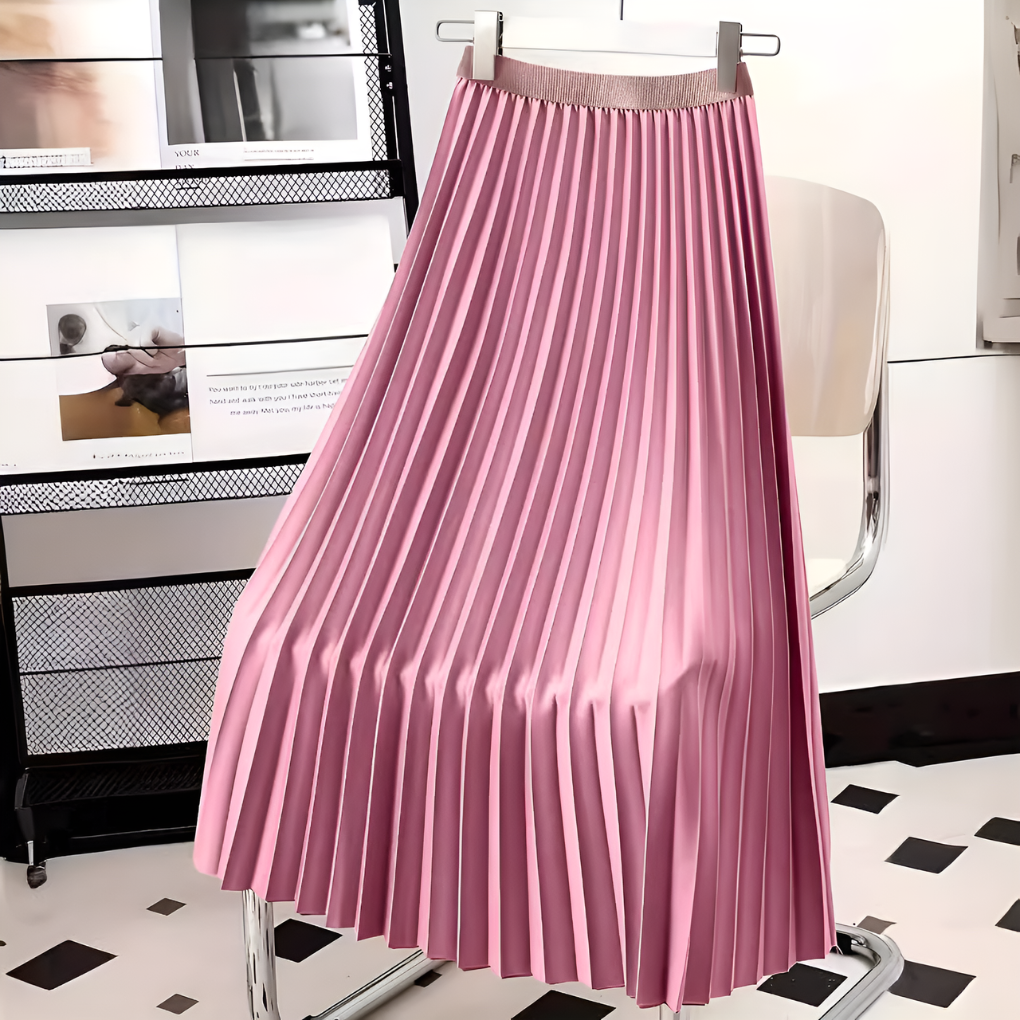 Elva Satin Pleated Skirt – Timeless Elegance and Versatility