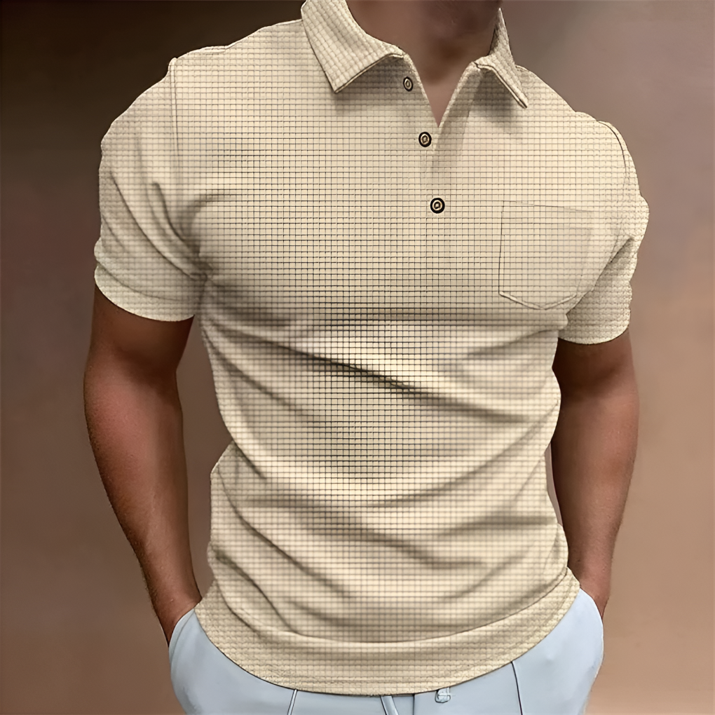 Men’s Short-Sleeve Half-Zip Polo Shirt