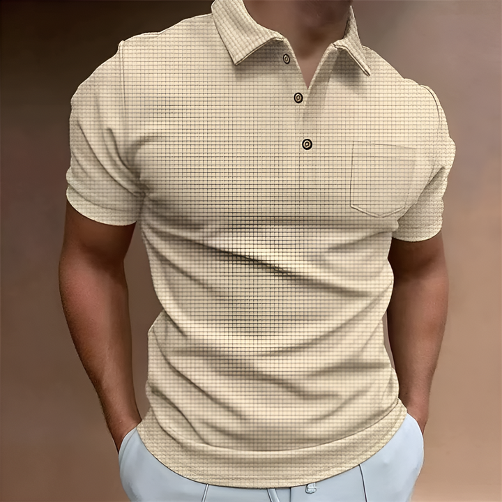 Men’s Short-Sleeve Half-Zip Polo Shirt