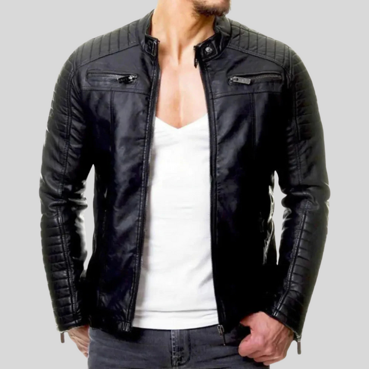 Men’s Wind-Resistant Leather Jacket