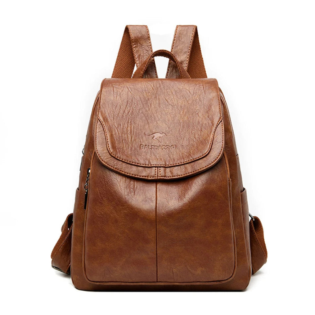 Anti-theft Leather Backpack for Stylish Women