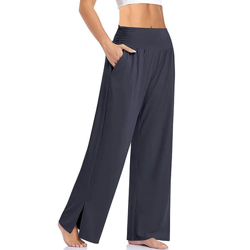Women’s Wide-Leg Yoga Pants with Side Slits