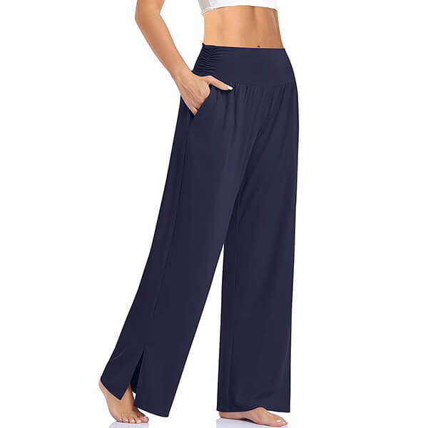 Women’s Wide-Leg Yoga Pants with Side Slits