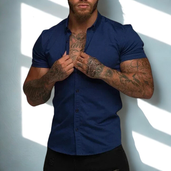 Men’s Short-Sleeve Casual Button-Down Shirt