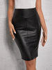 Raina – Elegant Faux Leather High-Waist Pencil Skirt