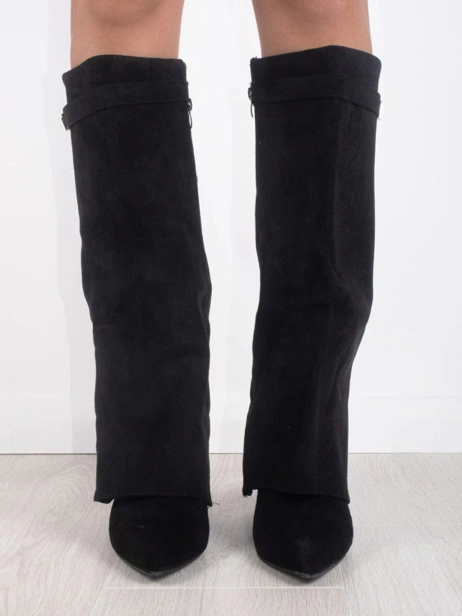 Knee-High Suede Boots with Heel  Elegant Style Meets Everyday Comfort