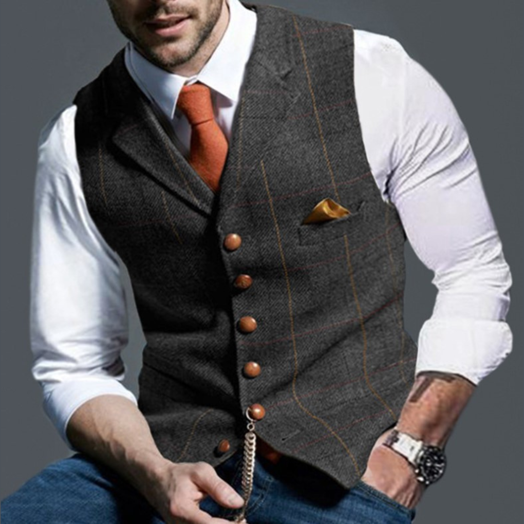 Men’s Classic V-Neck Vest – Timeless Elegance for Every Occasion