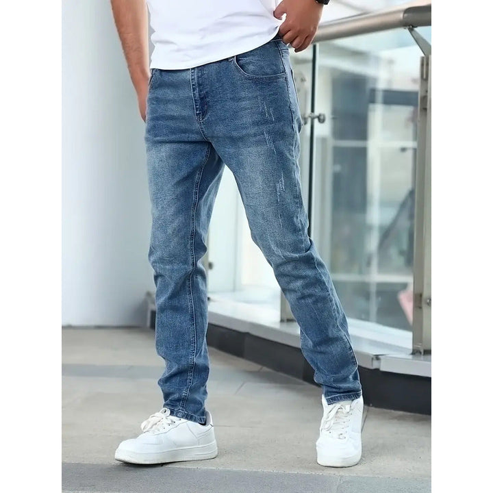 Denim Jeans with Faded Wash for Men