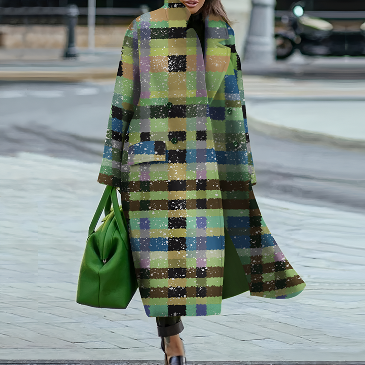 Waterproof Long Coat with Buttons for Women