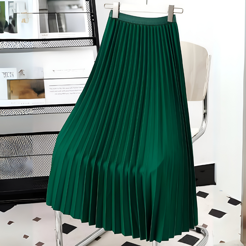 Elva Satin Pleated Skirt – Timeless Elegance and Versatility