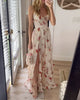 Women’s Sleeveless Floral Maxi Dress with Side Slit