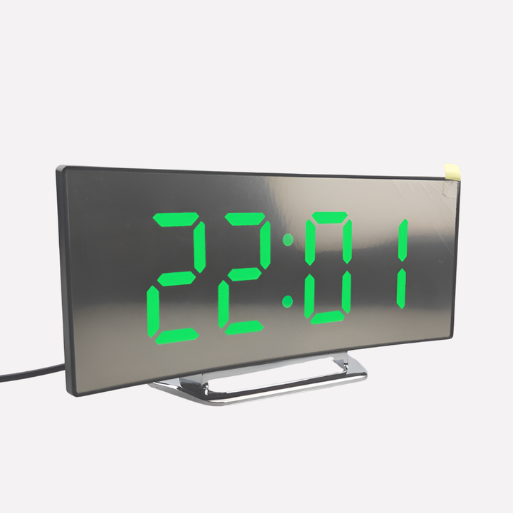 Modern Style Curved LED Digital Alarm Clock