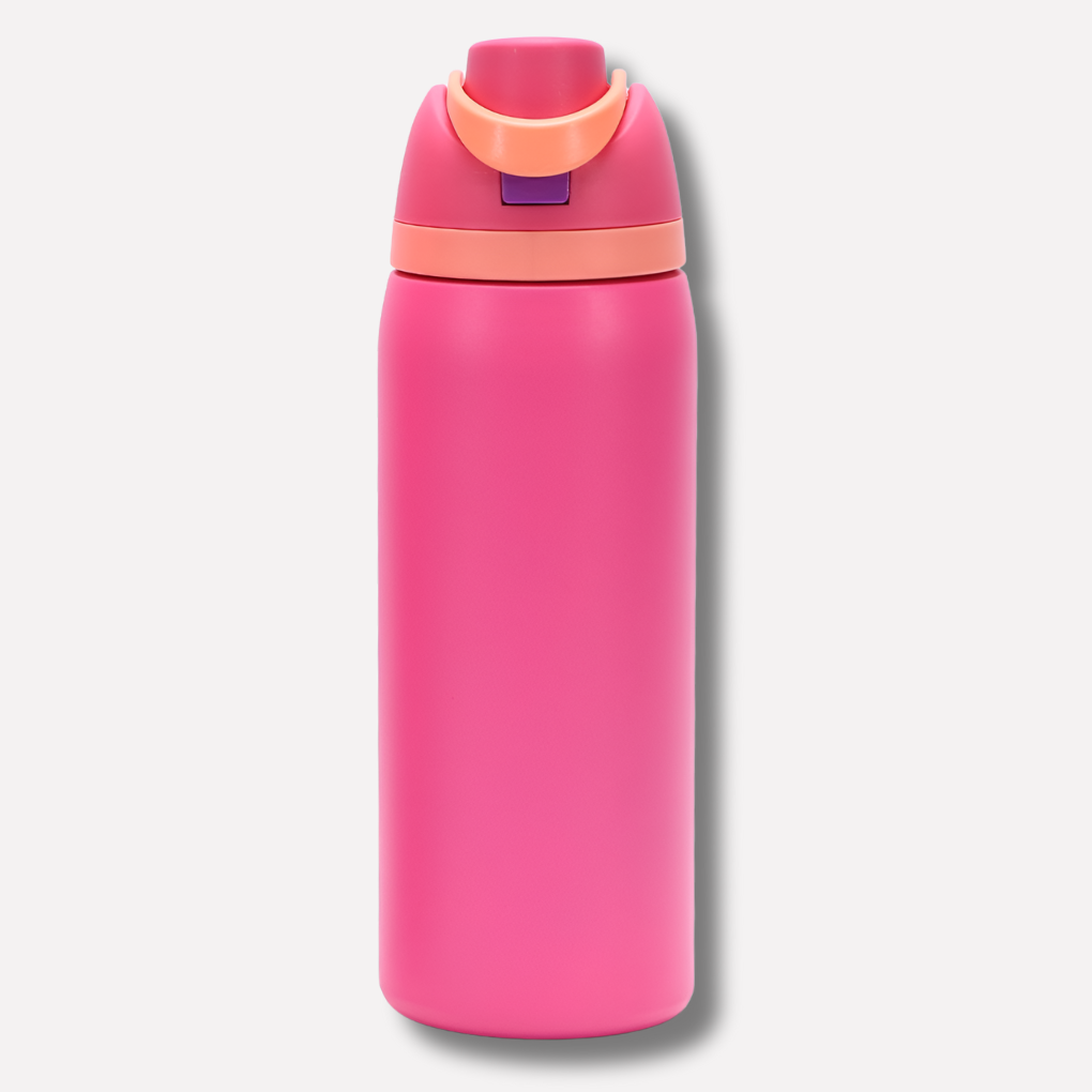 LeakProof Insulated Stainless Steel Bottle with Straw