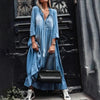 Women’s Summer Maxi Dress with V-Neck and Ruffle Trim