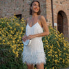 Feather Mini Dress – Bold Glamour and Effortless Elegance