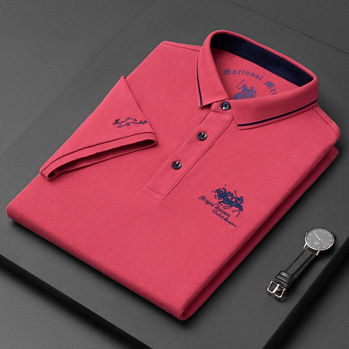 Men’s Short-Sleeved Polo Shirt with Knit Finish