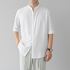 Men’s Long‑Sleeve Mandarin Collar Shirt
