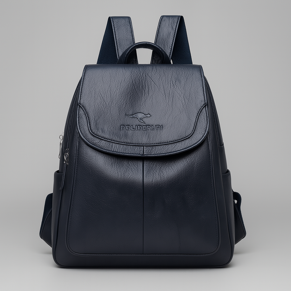 Anti-Theft Leather Backpack – Stylish and Secure for Women
