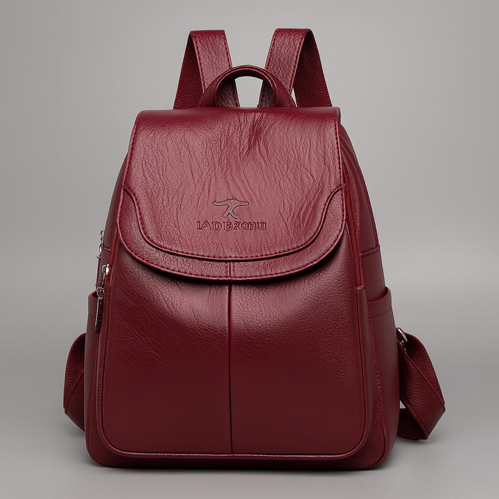 Anti-Theft Leather Backpack – Stylish and Secure for Women