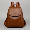 Anti-Theft Leather Backpack – Stylish and Secure for Women