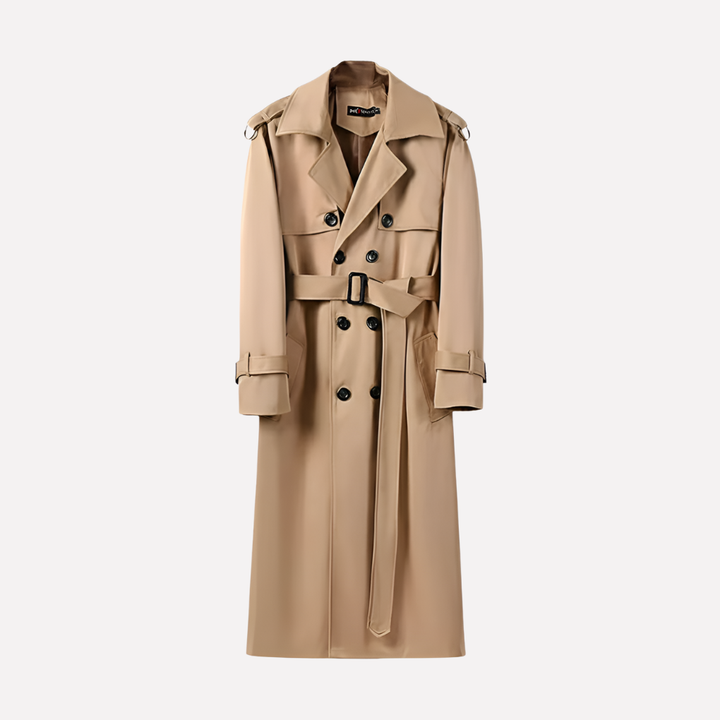 Men’s Over the Knee Belted Trench Coat