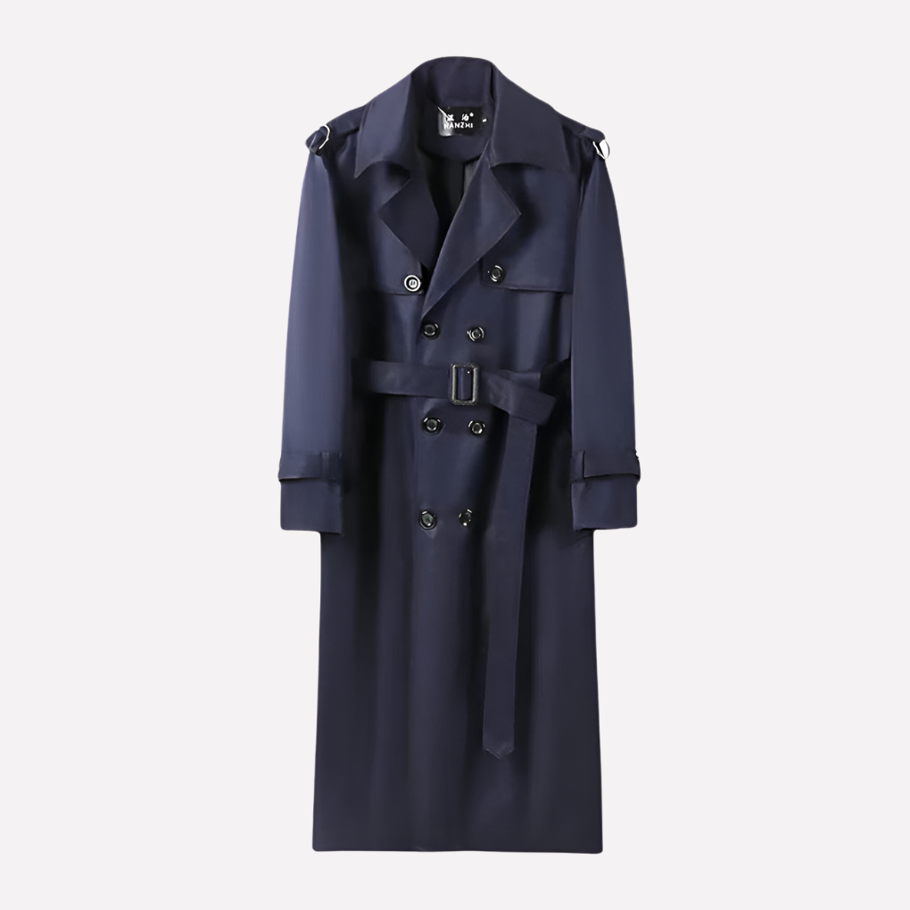 Men’s Over the Knee Belted Trench Coat