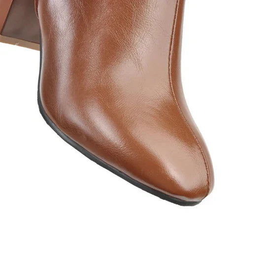 Women's Heeled Knee-High Boots with Zipper Elegant Design Meets Everyday Comfort