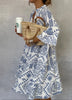 Women’s Printed Mini Dress with V-neckline