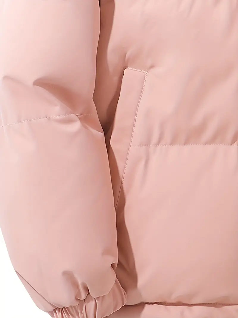 Women’s padded winter jacket with high collar and full zip