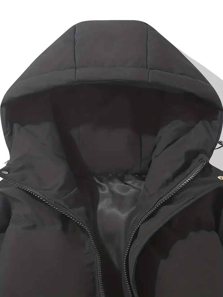 Women’s padded winter jacket with high collar and full zip