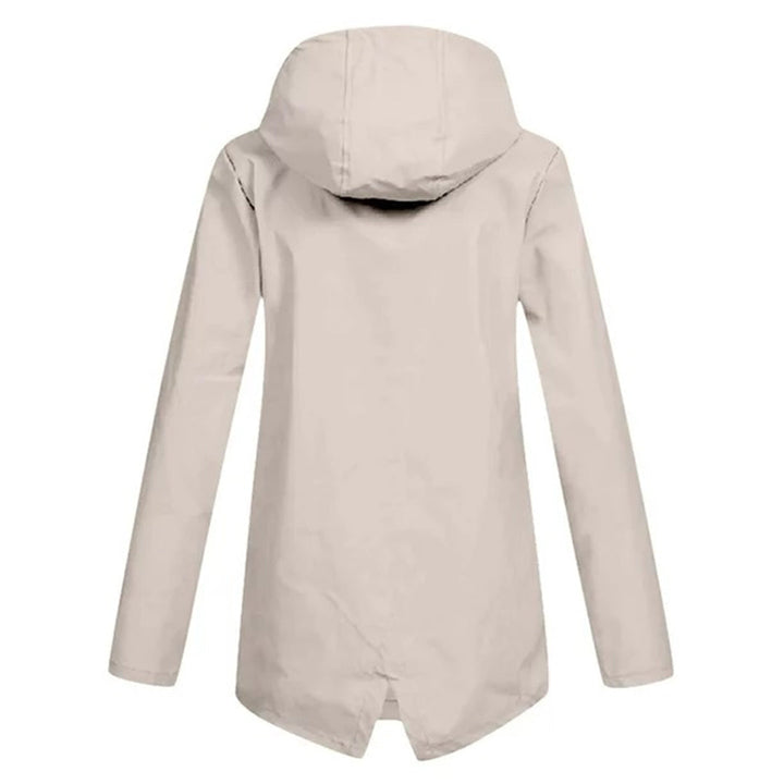 Waterproof Women's Mid-Length Jacket with Zipper