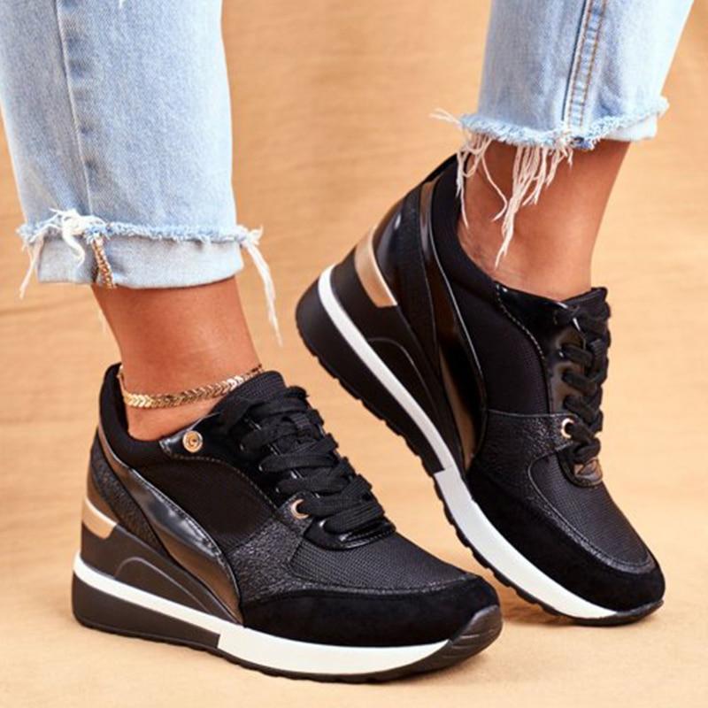 Women’s Summer Lace-Up Sneakers with Wedge Sole