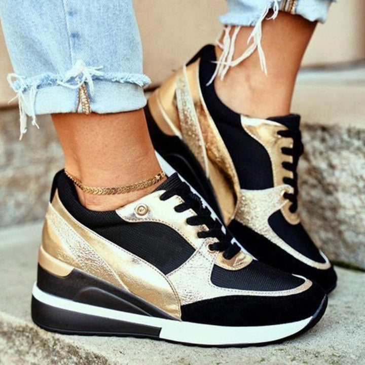 Women’s Summer Lace-Up Sneakers with Wedge Sole