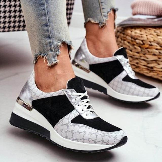 Women’s Summer Lace-Up Sneakers with Wedge Sole