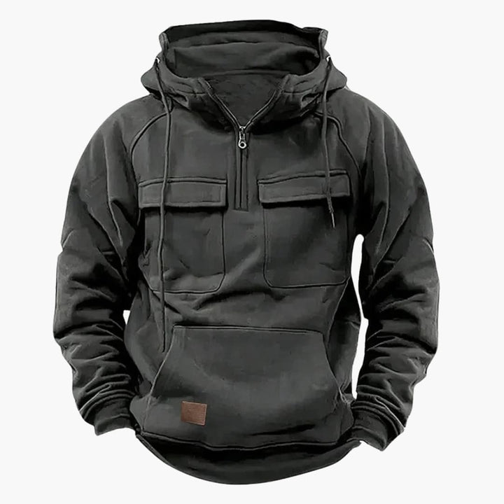 Men’s Half-Zip Hoodie with Chest Pockets