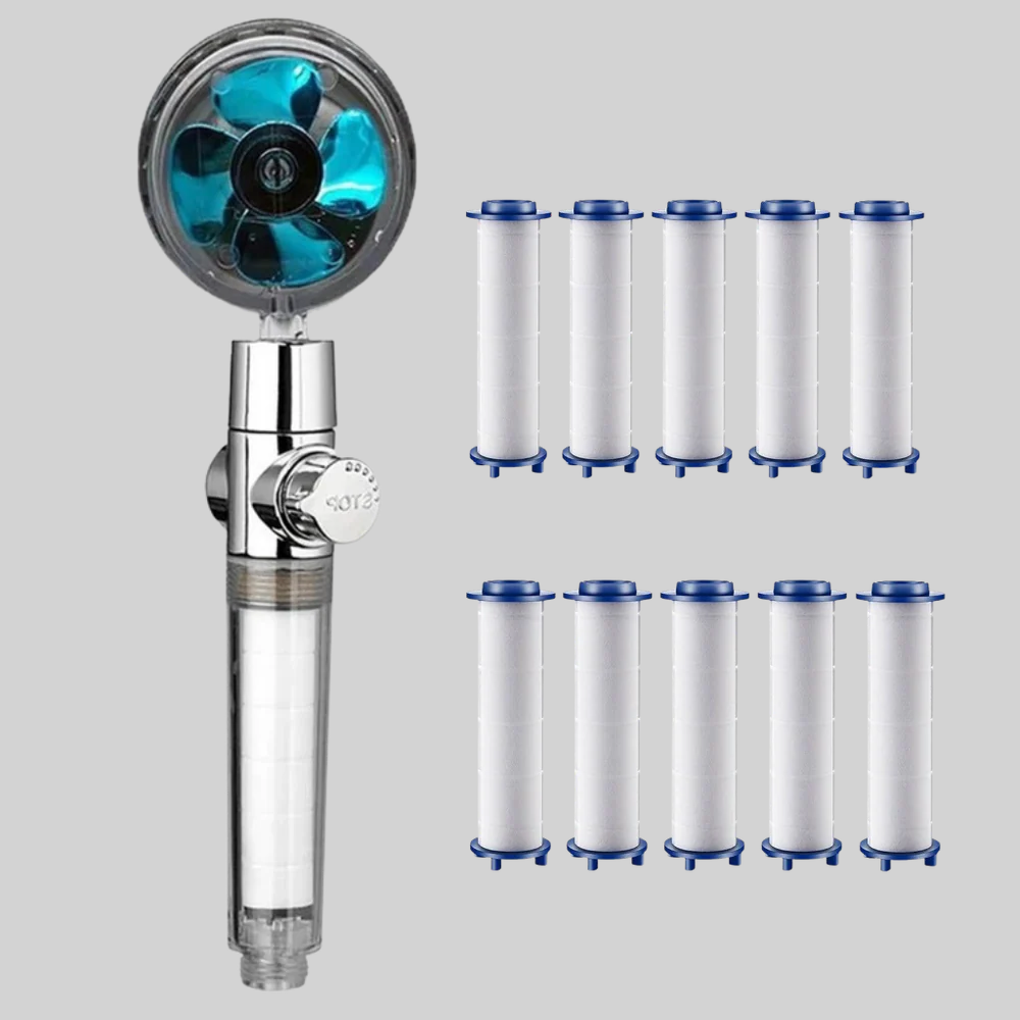 Shower Head with Rotating Propeller  High-Pressure Rain Effect