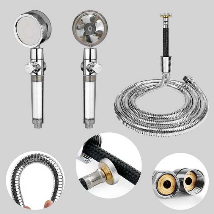 Shower Head with Rotating Propeller  High-Pressure Rain Effect