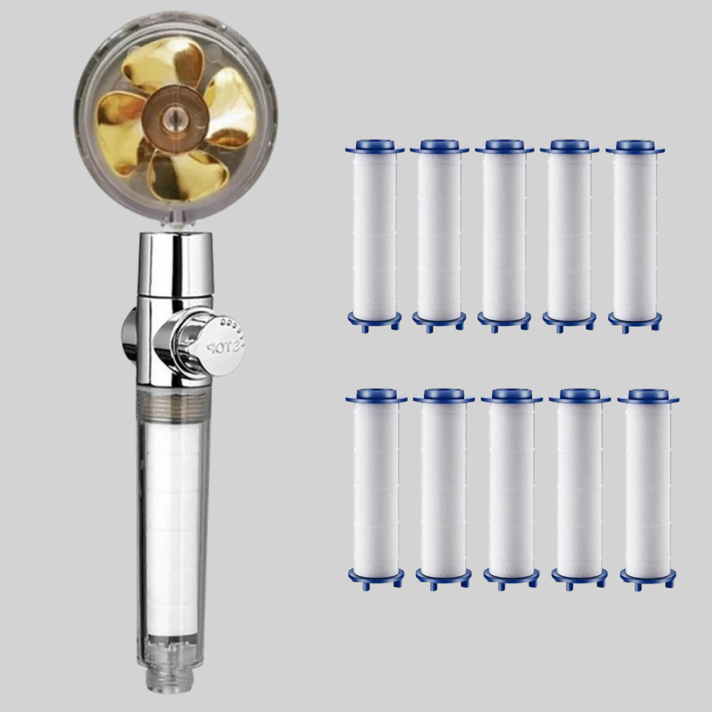 Shower Head with Rotating Propeller  High-Pressure Rain Effect