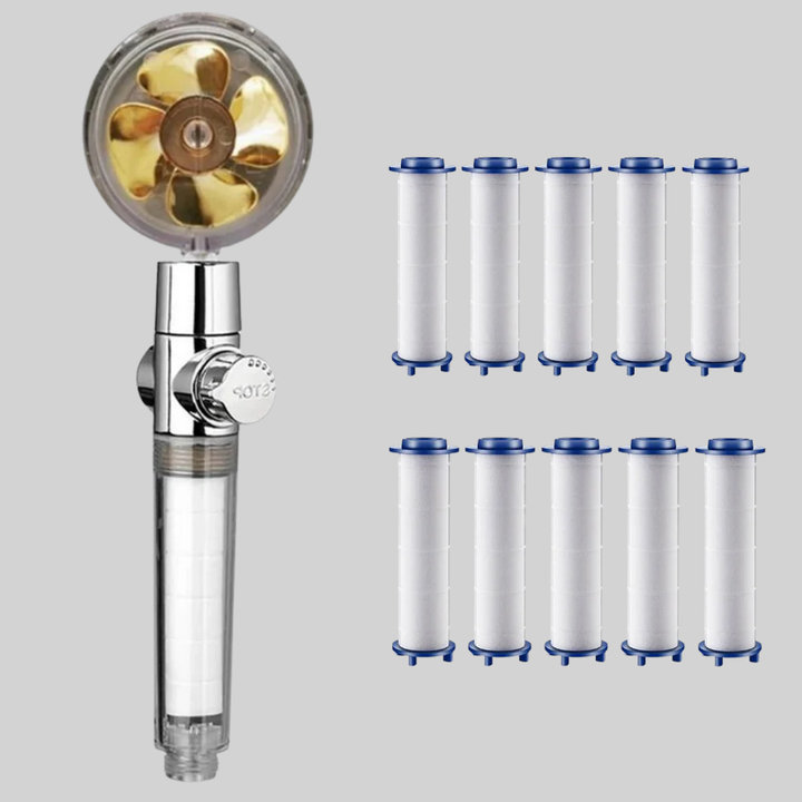 Shower Head with Rotating Propeller  High-Pressure Rain Effect