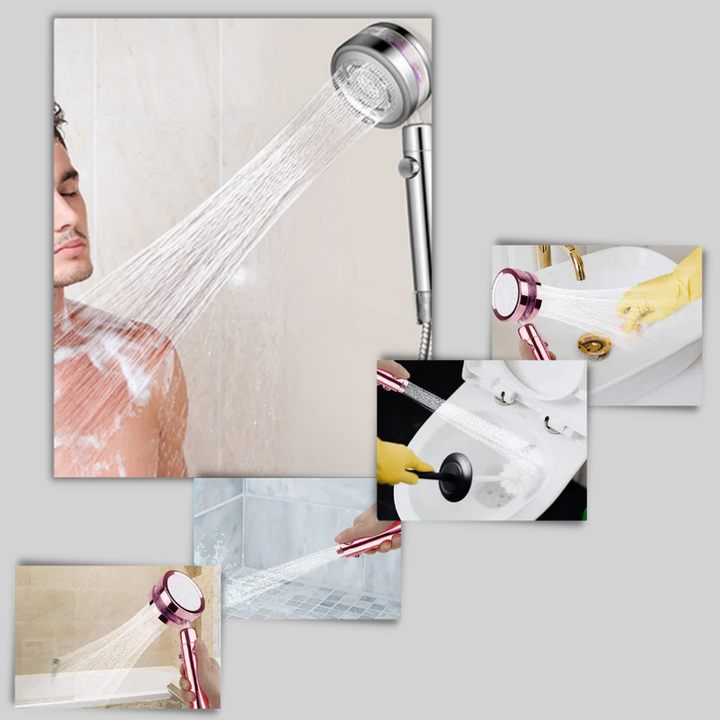 Shower Head with Rotating Propeller  High-Pressure Rain Effect
